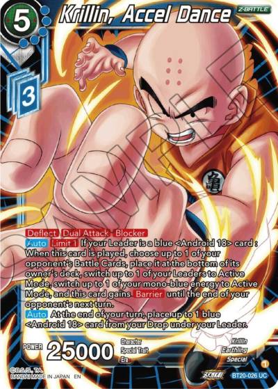 Krillin Accel Dance BT20-026 Power Absorbed Dragonball Super card