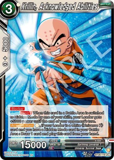 Krillin Acknowledged Abilities BT28-116 Prismatic Clash Dragonball Super card