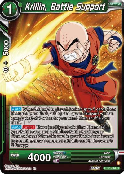 Krillin Battle Support Foil BT21-084 Wild Resurgence Dragonball Super card