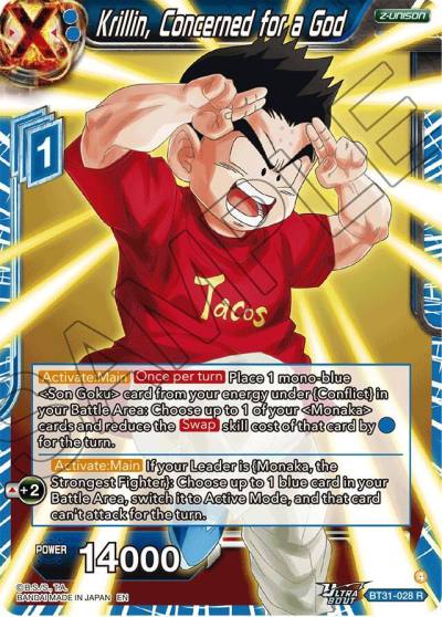 Krillin Concerned for a God BT31-028 Impact Beyond Dimensions Dragonball Super card