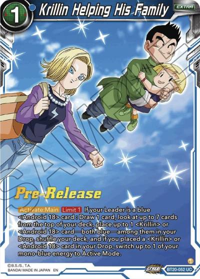 Krillin Helping His Family BT20-052 Power Absorbed Pre-Release Cards Dragonball Super card