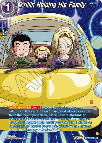 Krillin Helping His Family Silver Foil BT20-052 Power Absorbed Dragonball Super card