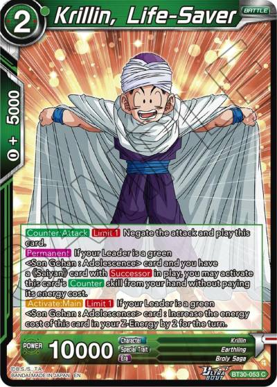 Krillin Life Saver BT30-053 Three Glorious Fighters Dragonball Super card