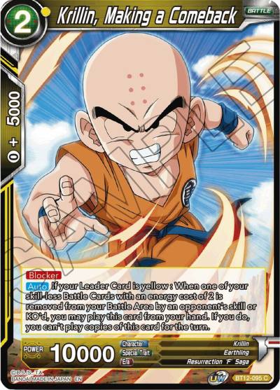 Krillin Making a Comeback BT12-095 Vicious Rejuvenation Dragonball Super card