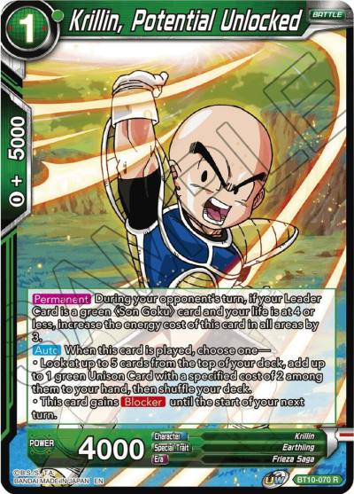 Krillin Potential Unlocked BT10-070 Rise of the Unison Warrior Dragonball Super card