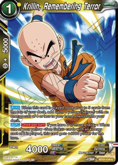 Krillin Remembering Terror BT21-116 Wild Resurgence Dragonball Super card