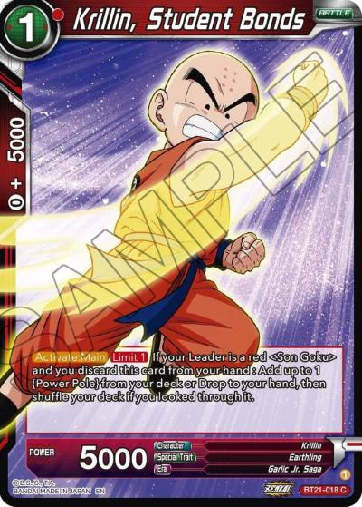 Krillin Student Bonds BT21-018 Wild Resurgence Dragonball Super card