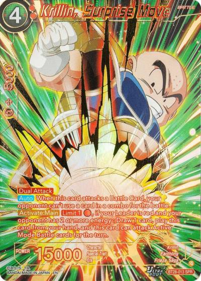 Krillin Surprise Move SPR BT28-013 Prismatic Clash Dragonball Super card