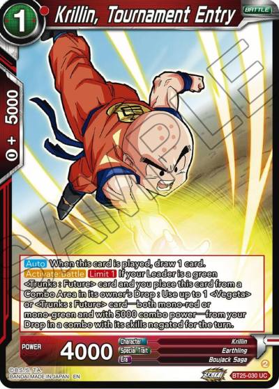 Krillin Tournament Entry BT25-030 Legend of the Dragon Balls Dragonball Super card