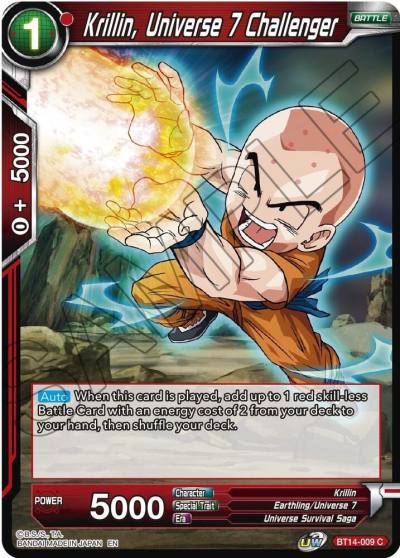 Krillin Universe 7 Challenger Foil BT14-009 Cross Spirits Dragonball Super card