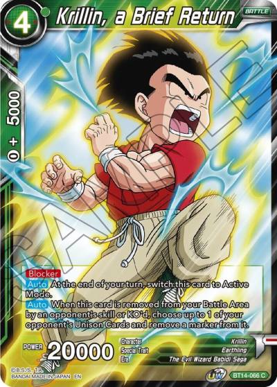 Krillin a Brief Return BT14-066 Cross Spirits Dragonball Super card