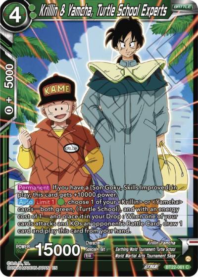 Krillin and Yamcha Turtle School Experts BT22-061 Critical Blow Dragonball Super card