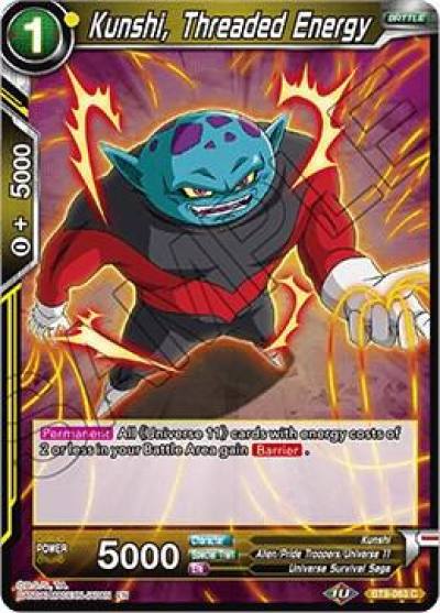 Kunshi Threaded Energy BT9-063 Universal Onslaught Dragonball Super card