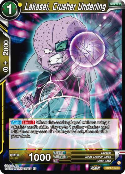 Lakasei Crusher Underling Foil BT24-104 Beyond Generations Dragonball Super card