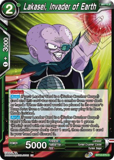 Lakasei Invader of Earth Foil BT12-075 Vicious Rejuvenation Dragonball Super card