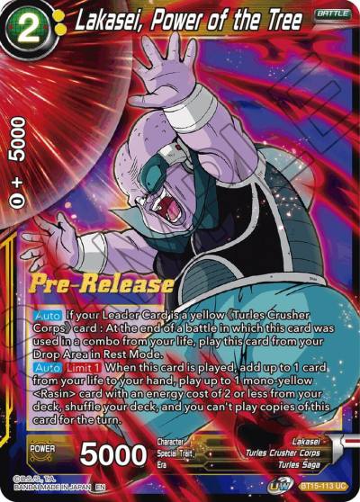 Lakasei Power of the Tree BT15-113 Saiyan Showdown Pre-Release Cards Dragonball Super card