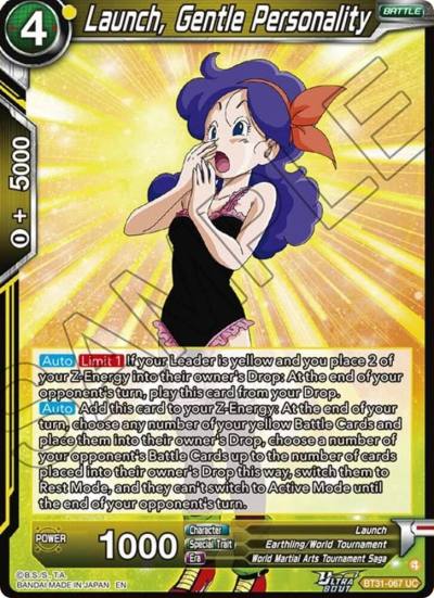 Launch Gentle Personality BT31-067 Impact Beyond Dimensions Dragonball Super card