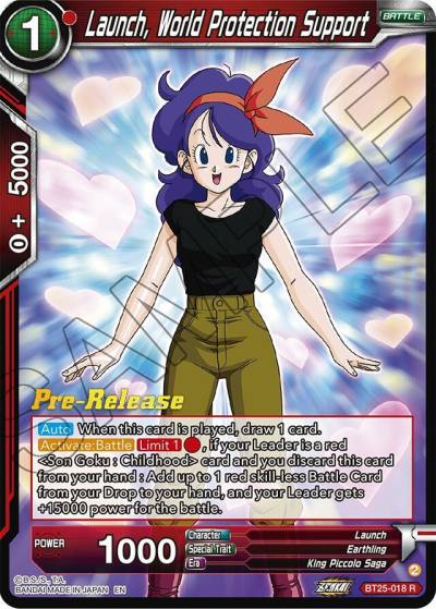 Launch World Protection Support BT25-018 Legend of the Dragon Balls Pre-Release Cards Dragonball Super card