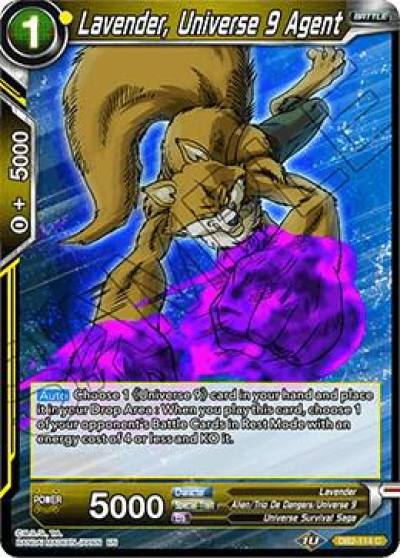 Lavender Universe 9 Agent DB2-114 Draft Box 05 - Divine Multiverse Dragonball Super card