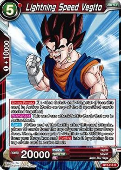 Lightning Speed Vegito BT2-013 Union Force Dragonball Super card
