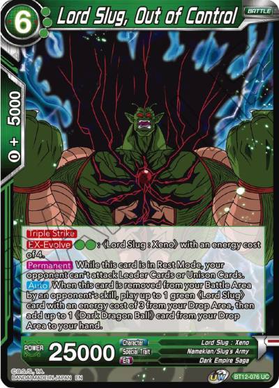 Lord Slug Out of Control BT12-076 Vicious Rejuvenation Dragonball Super card