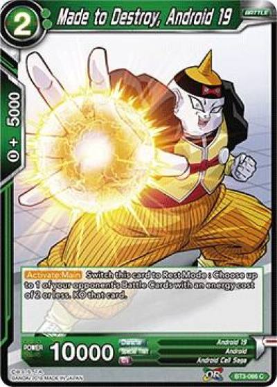 Made to Destroy Android 19 Foil BT3-066 Cross Worlds Dragonball Super card