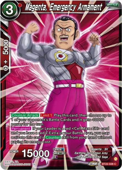 Magenta Emergency Armament Foil BT22-028 Critical Blow Dragonball Super card