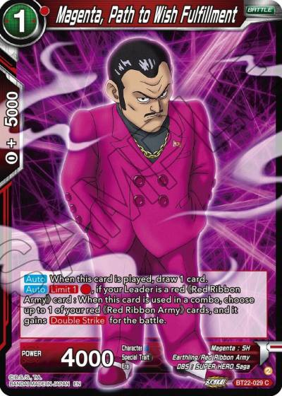 Magenta Path to Wish Fulfillment BT22-029 Critical Blow Dragonball Super card