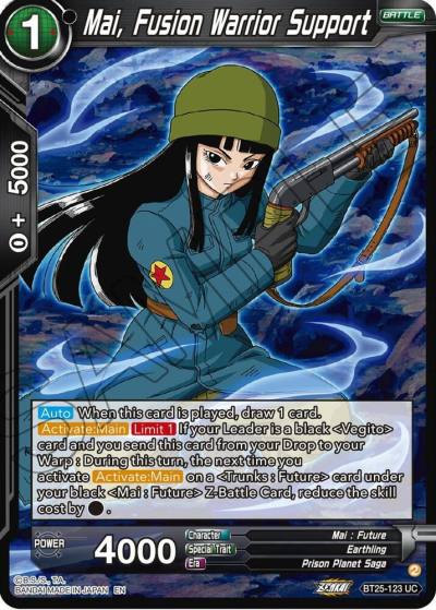 Mai Fusion Warrior Support BT25-123 Legend of the Dragon Balls Dragonball Super card