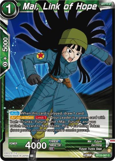Mai Link of Hope BT23-087 Perfect Combination Dragonball Super card