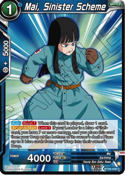 Mai Sinister Scheme BT30-036 Three Glorious Fighters Dragonball Super card