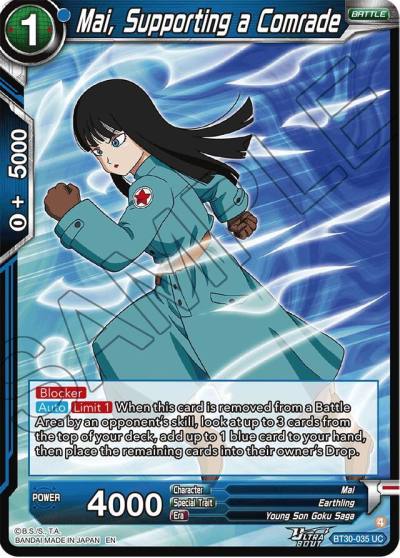 Mai Supporting a Comrade BT30-035 Three Glorious Fighters Dragonball Super card
