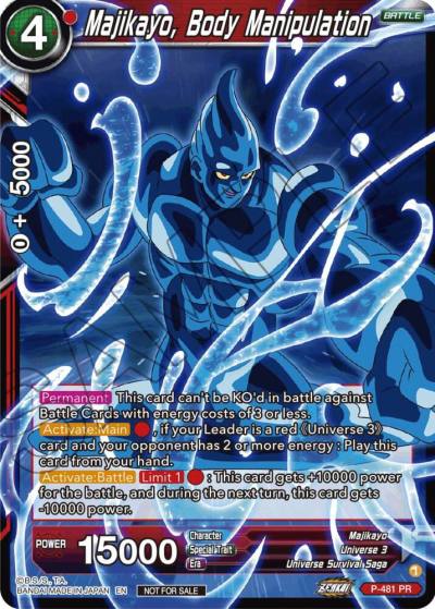 Majikayo Body Manipulation Zenkai Series Tournament Pack Vol3 P-481 Tournament Promotion Cards Dragonball Super card