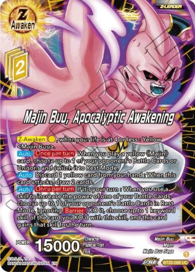 Majin Buu Apocalyptic Awakening Foil BT20-088 Power Absorbed Dragonball Super card