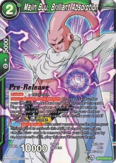 Majin Buu Brilliant Absorption BT14-079 Cross Spirits Pre-Release Cards Dragonball Super card