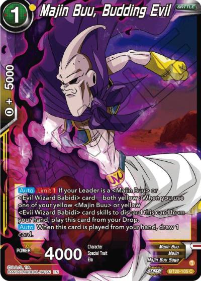 Majin Buu Budding Evil Foil BT20-105 Power Absorbed Dragonball Super card
