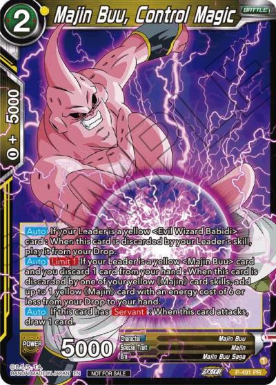 Majin Buu Control Magic Zenkai Series Tournament Pack Vol3 P-491 Tournament Promotion Cards Dragonball Super card