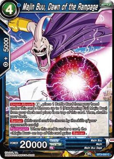 Majin Buu Dawn of the Rampage BT3-050 Cross Worlds Dragonball Super card
