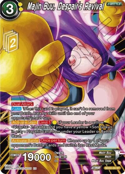 Majin Buu Despairs Revival SD22-04 Power Absorbed Dragonball Super card