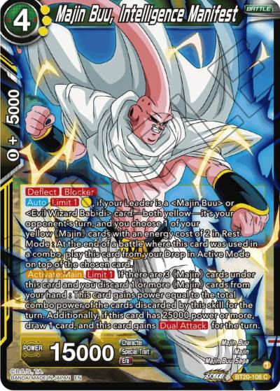 Majin Buu Intelligence Manifest BT20-108 Power Absorbed Dragonball Super card
