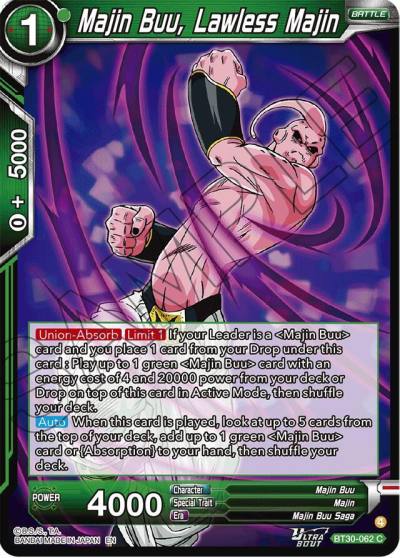 Majin Buu Lawless Majin BT30-062 Three Glorious Fighters Dragonball Super card