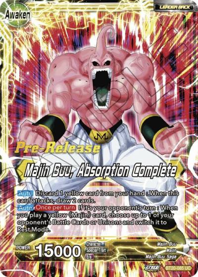 Majin Buu Majin Buu Absorption Complete BT20-085 Power Absorbed Pre-Release Cards Dragonball Super card