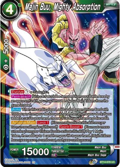 Majin Buu Mighty Absorption BT14-078 Cross Spirits Dragonball Super card