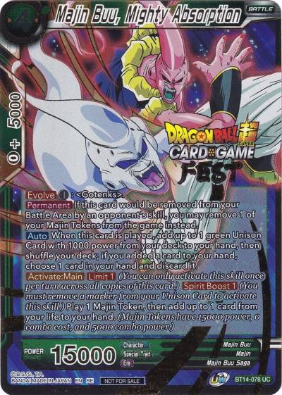 Majin Buu Mighty Absorption Card Game Fest 2022 BT14-078 Tournament Promotion Cards Dragonball Super card