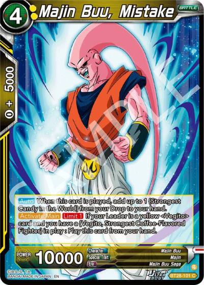 Majin Buu Mistake BT28-101 Prismatic Clash Dragonball Super card