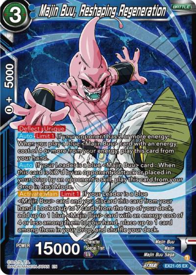 Majin Buu Reshaping Regeneration Foil EX21-05 5th Anniversary Set Dragonball Super card