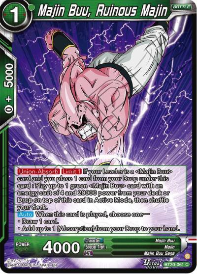 Majin Buu Ruinous Majin BT30-061 Three Glorious Fighters Dragonball Super card