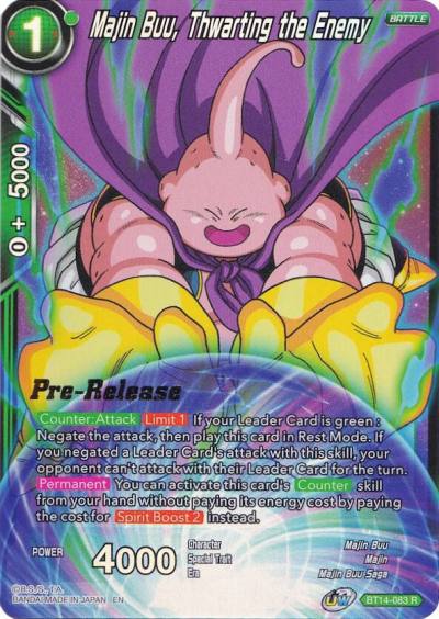 Majin Buu Thwarting the Enemy BT14-083 Cross Spirits Pre-Release Cards Dragonball Super card