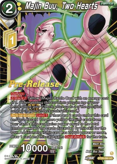 Majin Buu Two Hearts BT20-090 Power Absorbed Pre-Release Cards Dragonball Super card