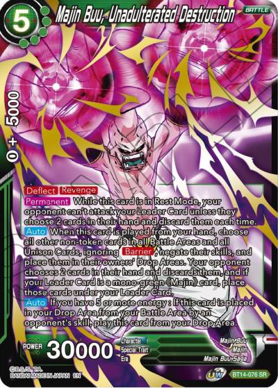 Majin Buu Unadulterated Destruction BT14-076 Cross Spirits Dragonball Super card